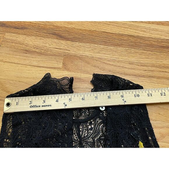 Free People Marsha Women's Dress Slip Lace Handkerchief Hem Boho S Black Floral - Picture 7 of 7